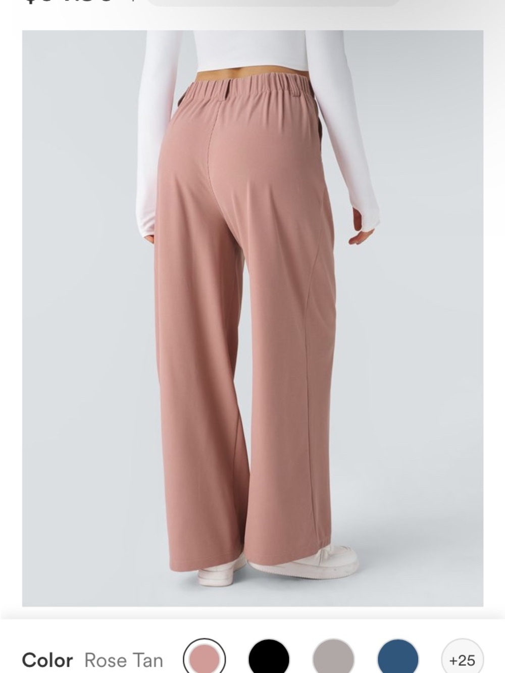 HALARA Wide-Leg High-Waist Pants in Dusty Rose - Picture 4 of 4